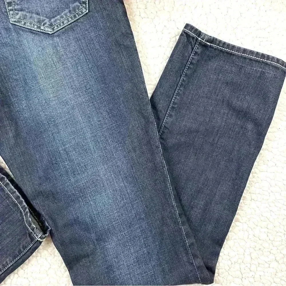 American Eagle‎ Straight 77 Med Wash Lowrise Faded Whiskered 100% Cotton Size 6
